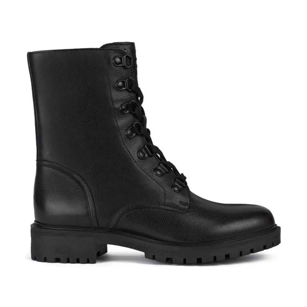 Geox Women's Black Lace-Up Boots Size 7 Uk