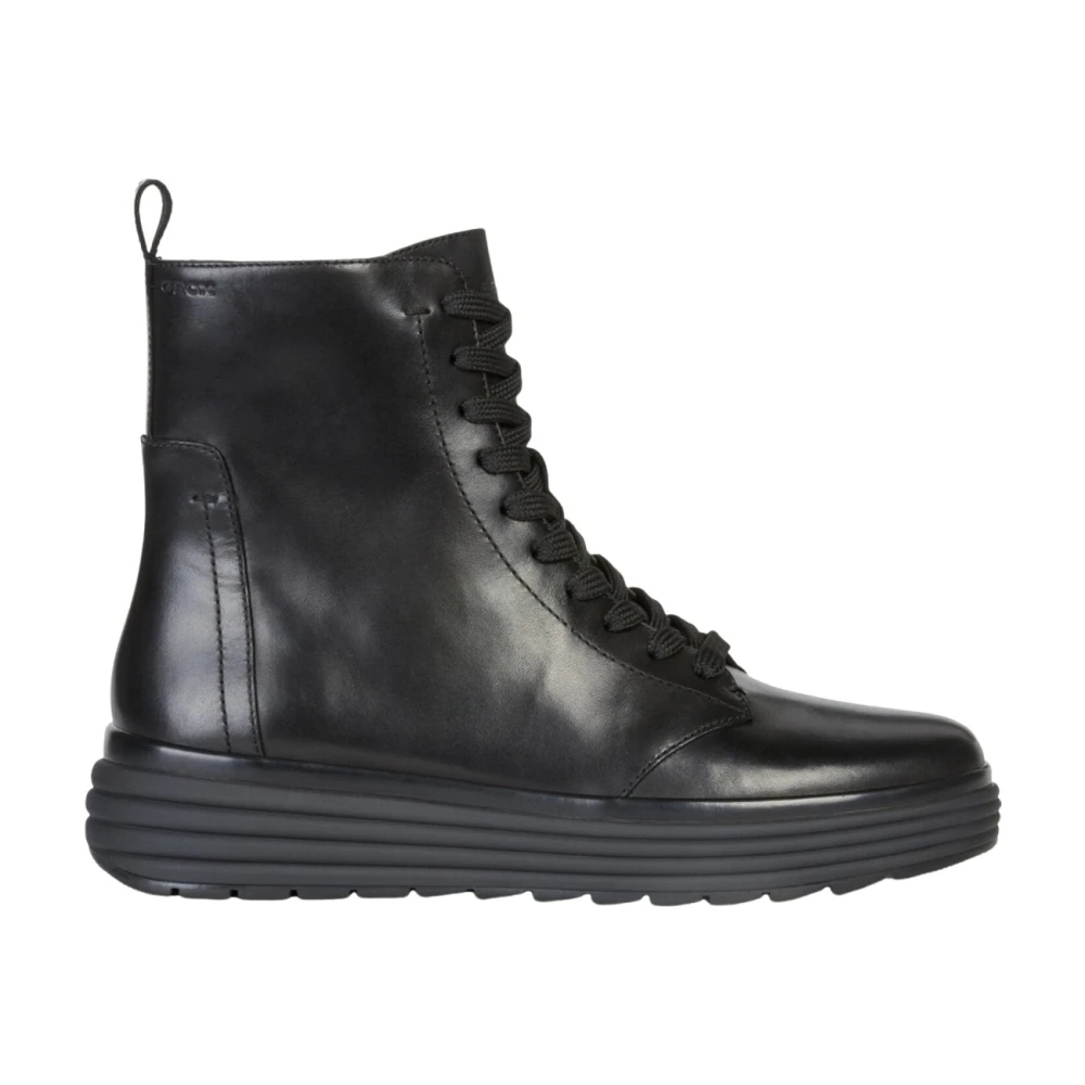 Geox Women's Black Lace-Up Boots Size 7 Uk