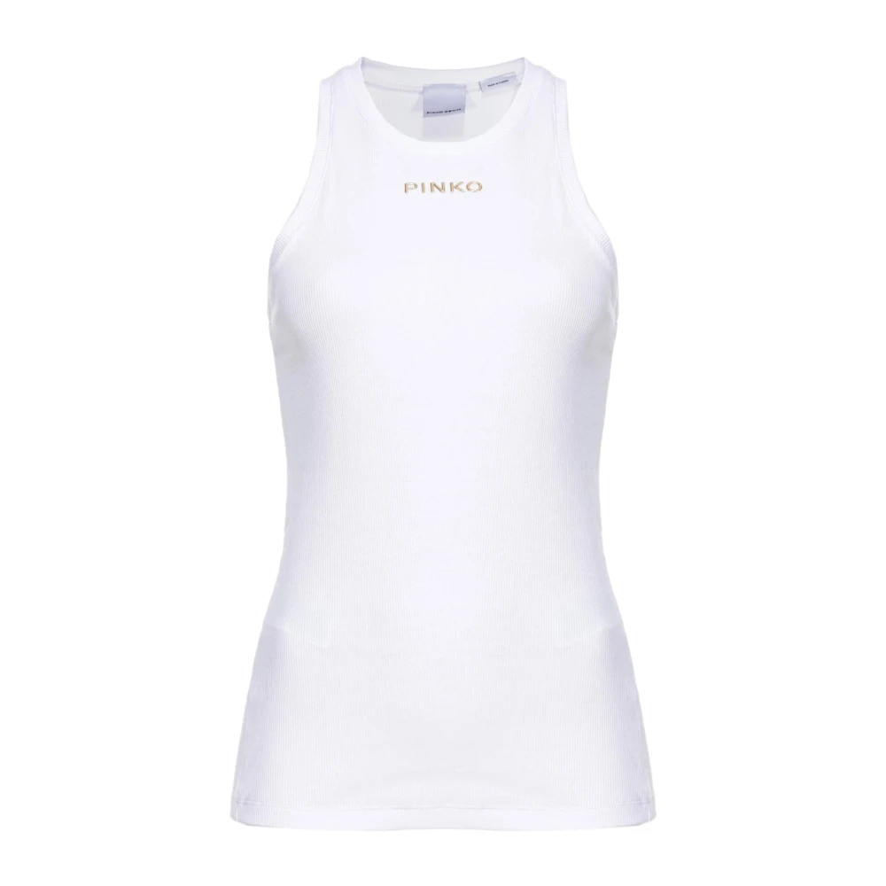 Pinko Women's White Sleeveless Tops Medium
