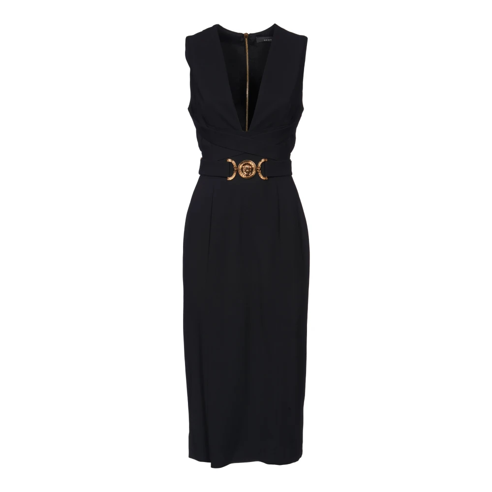 Versace Women's Black Midi Dresses Extra Small