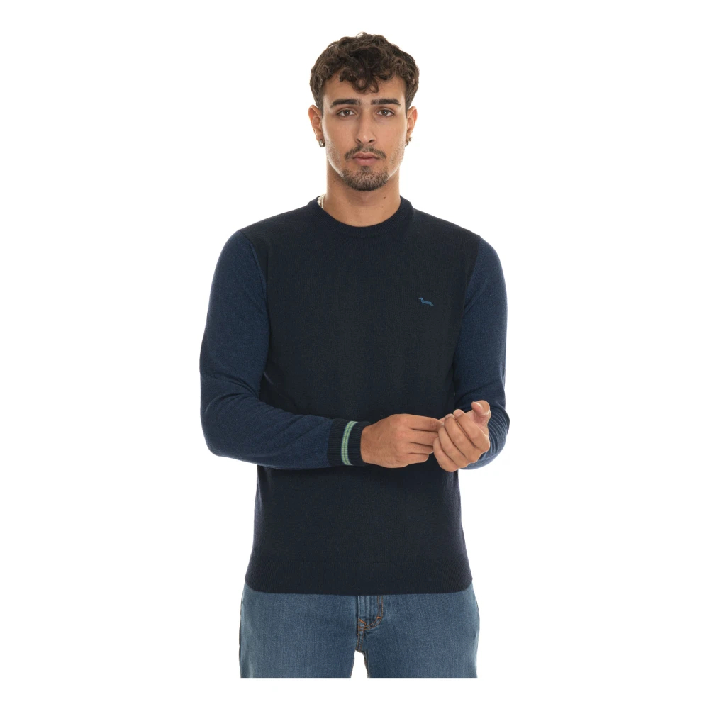 Harmont & Blaine Men's Blue Round-Neck Knitwear 2XL