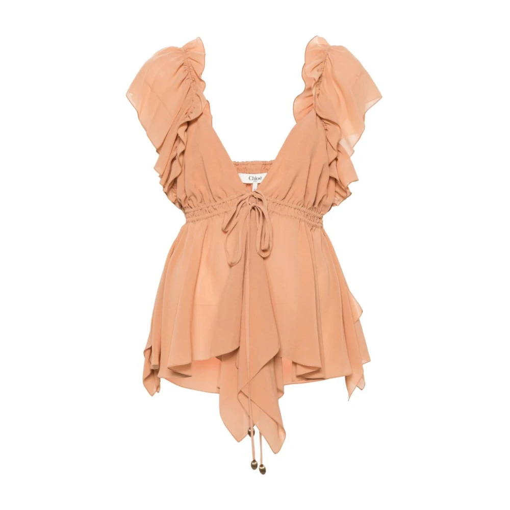 Chloé Women's Pink Sleeveless Tops Small