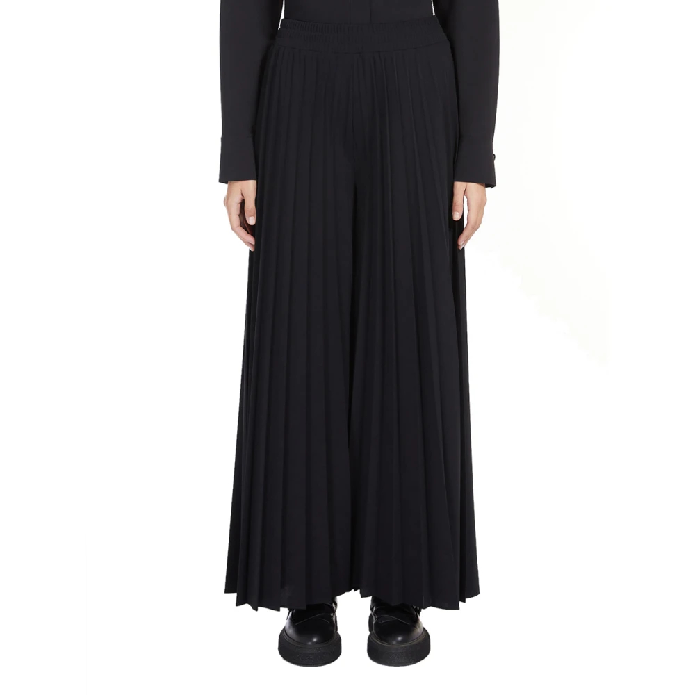 Max Mara Women's Black Wide Trousers Medium