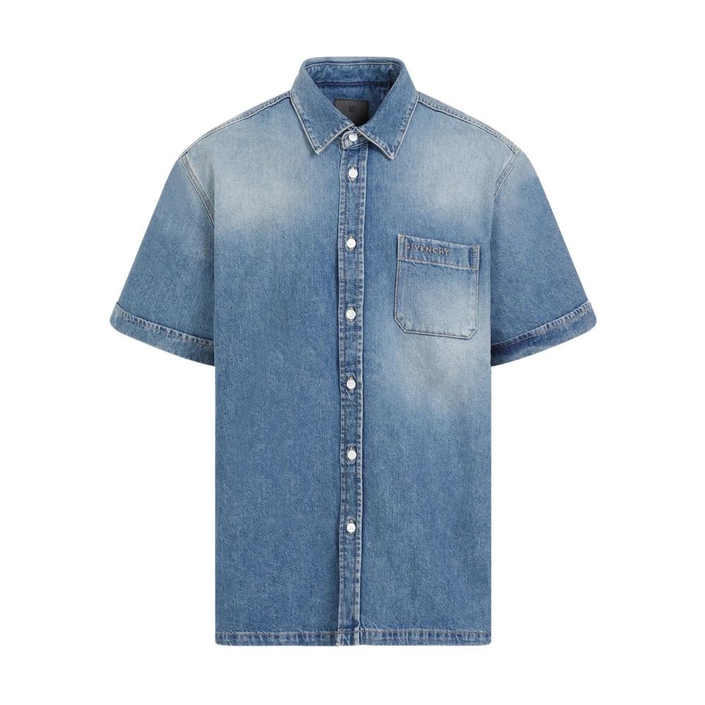 Givenchy Men's Blue Short Sleeve Shirts Small