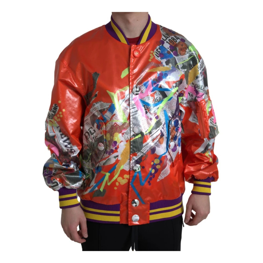 Dolce & Gabbana Men's Orange Bomber Jackets Extra Small