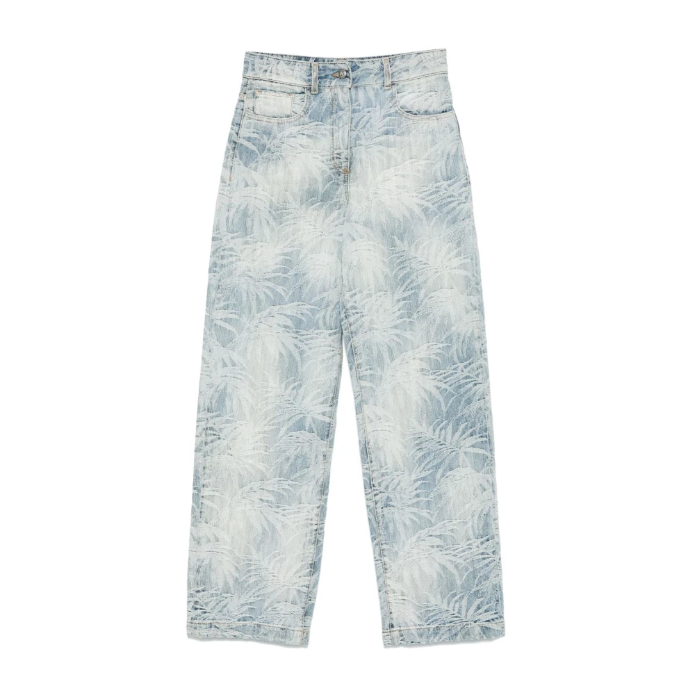 Palm Angels Women's Blue Wide Jeans W27