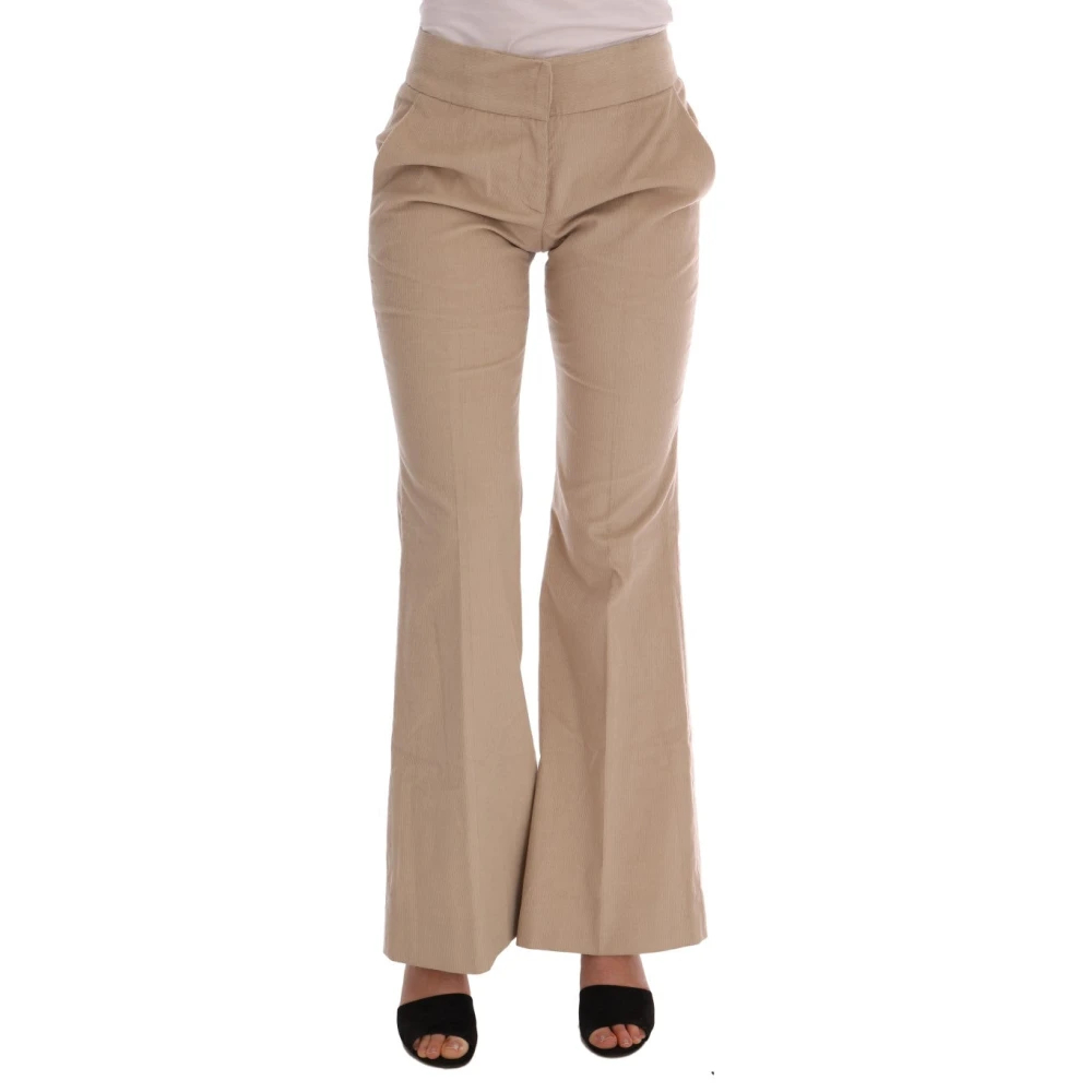 Ermanno Scervino Women's Beige Wide Trousers 2XS