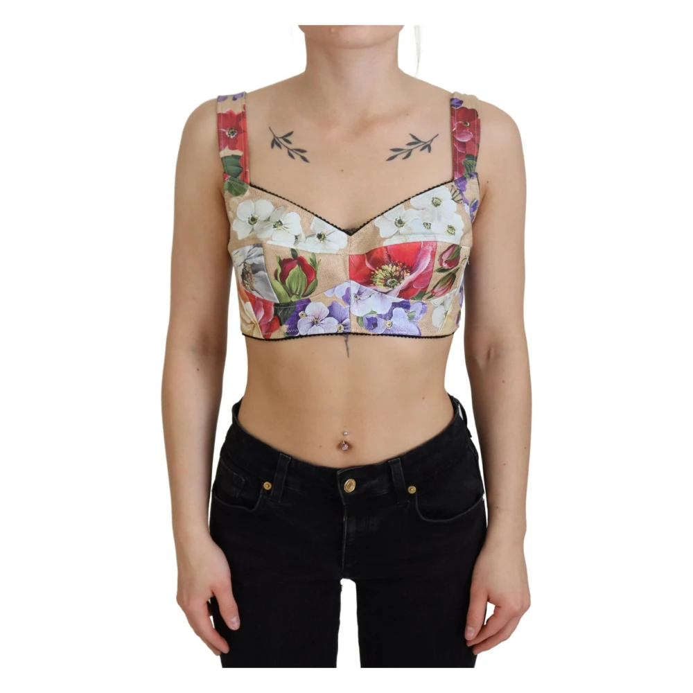 Dolce & Gabbana Women's Multicolor Sleeveless Tops Extra Small