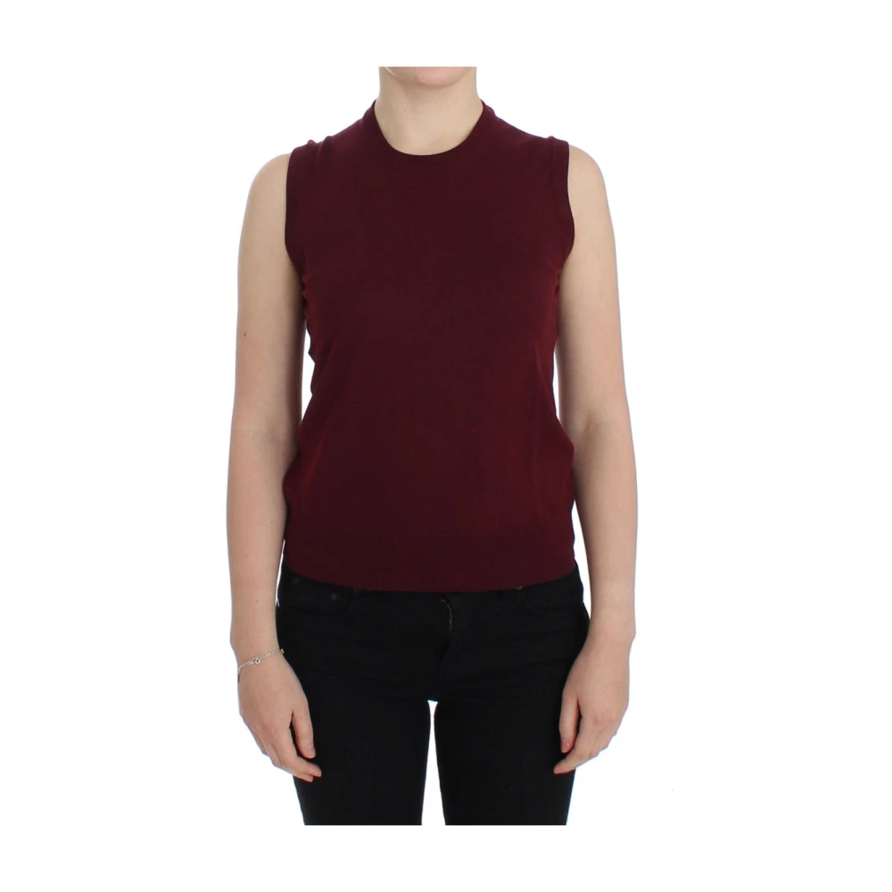 Dolce & Gabbana Women's Red Round-Neck Knitwear 3XS
