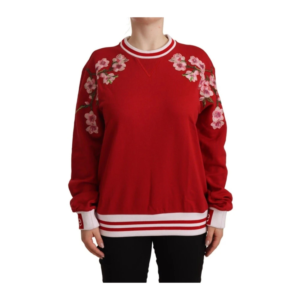 Dolce & Gabbana Women's Red Round-Neck Knitwear Small