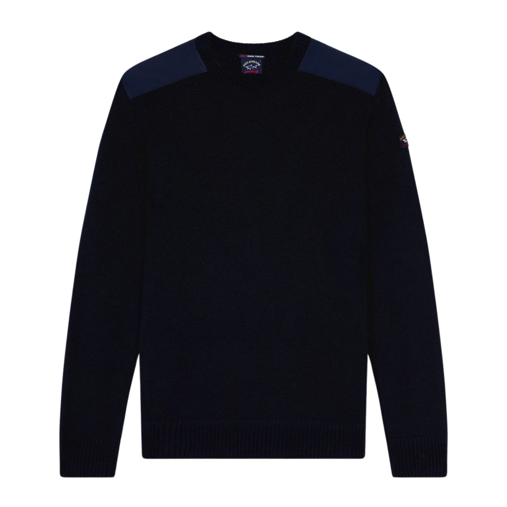 Paul & Shark Men's Blue Round-Neck Knitwear Small