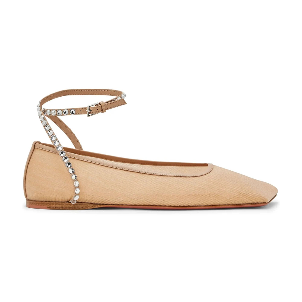 Amina Muaddi Women's Beige Ballerinas Size 5 Uk