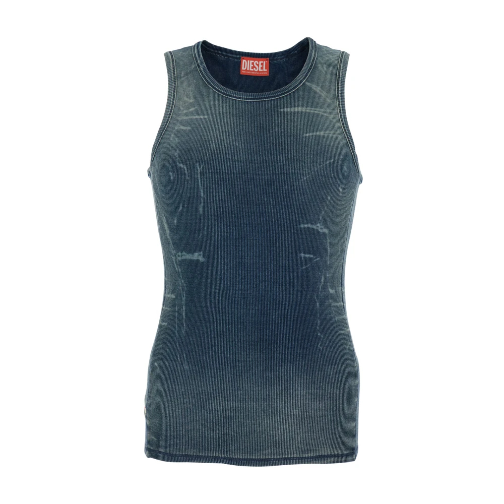 Diesel Men's Blue Sleeveless Tops Large