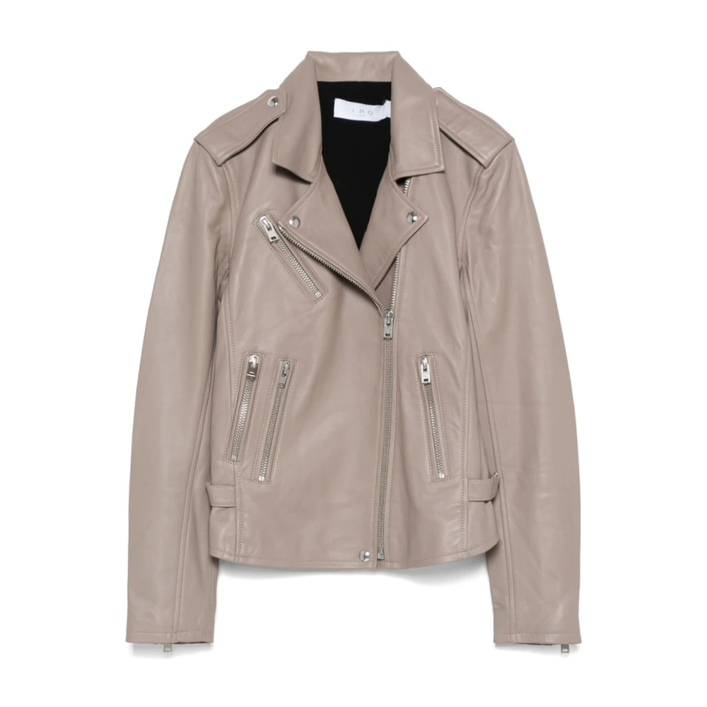 Iro Women's Beige Leather Jackets Large