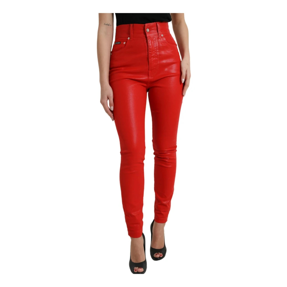 Dolce & Gabbana Women's Red Skinny Jeans Extra Small