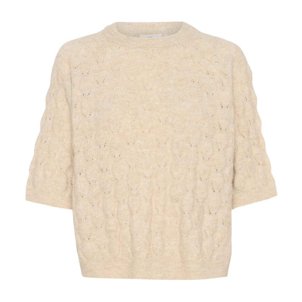 Kaffe Women's Beige Round-Neck Knitwear 2XL
