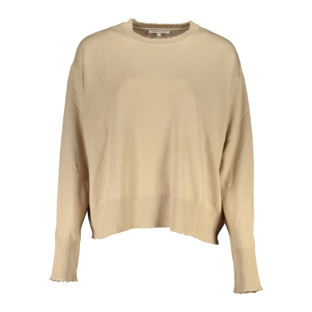 Patrizia Pepe Women's Beige Round-Neck Knitwear Small