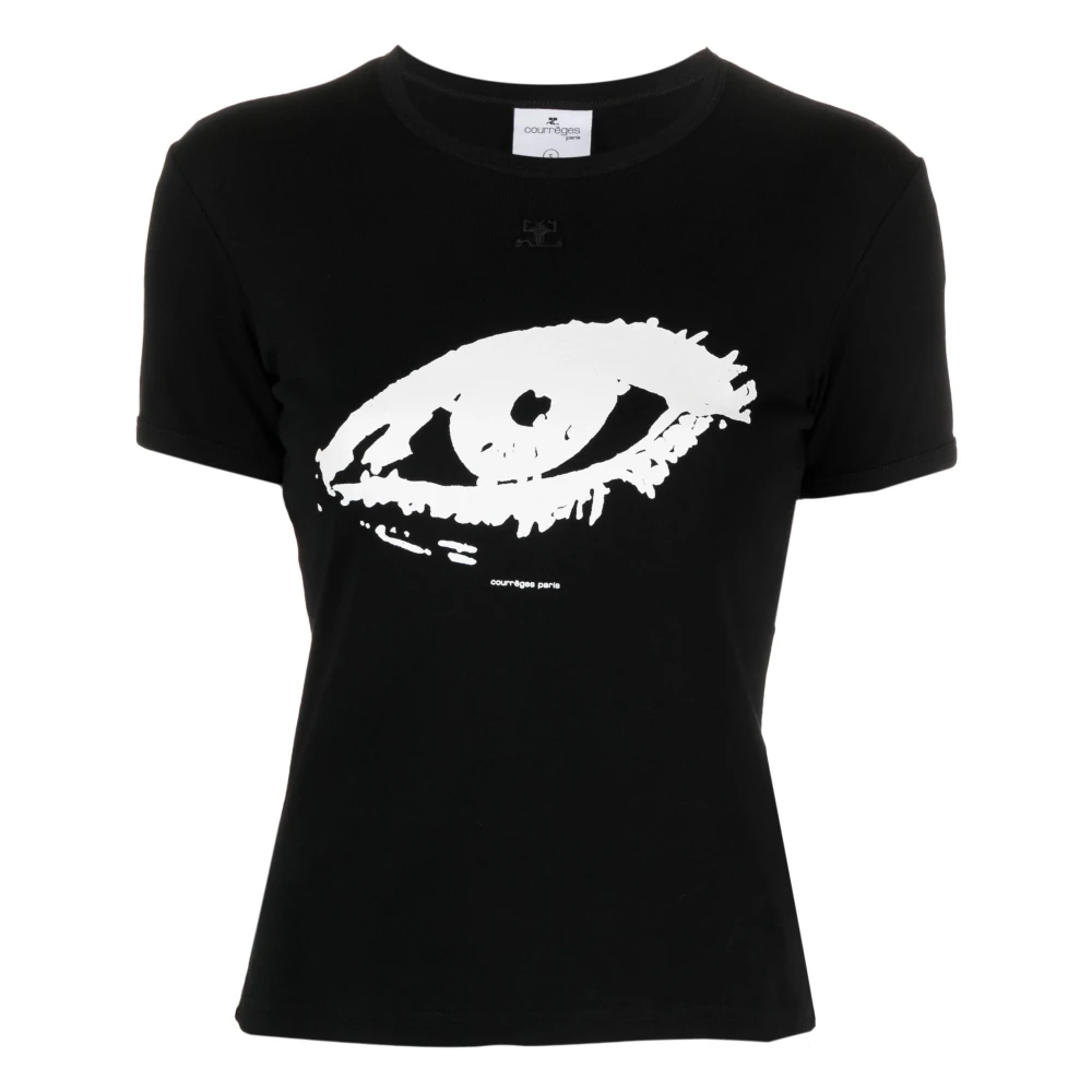 Courrèges Women's Black T-Shirts Small