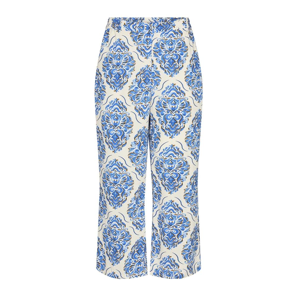 Soyaconcept Women's Blue Straight Trousers Medium