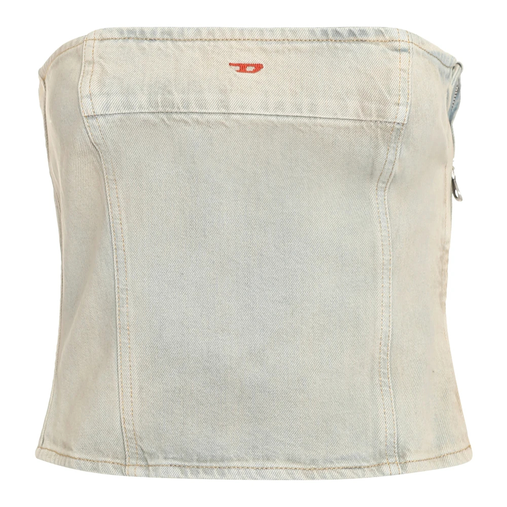 Diesel Women's Blue Sleeveless Tops Large