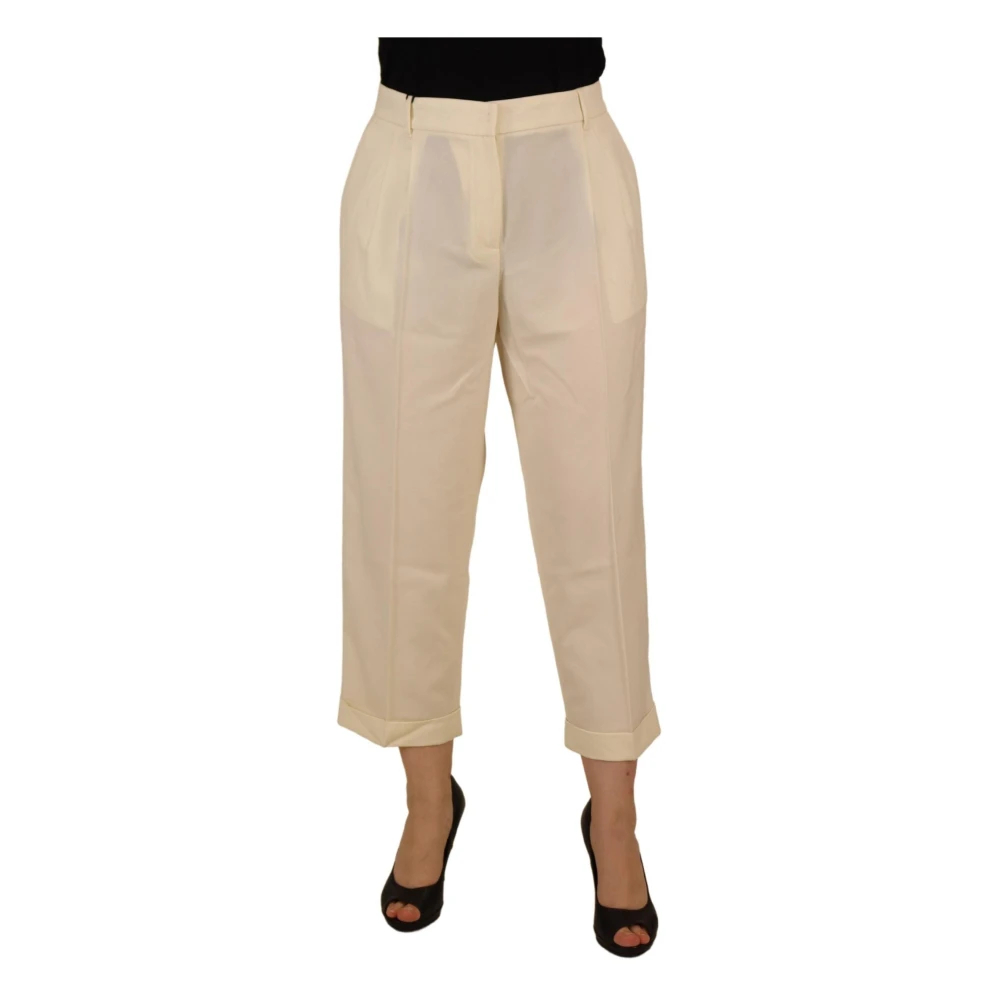 Dolce & Gabbana Women's Beige Cropped Trousers 2XL