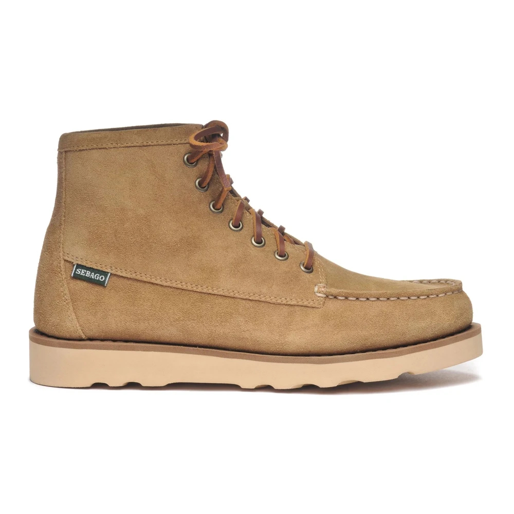 Sebago Men's Beige Lace-Up Boots Size 7