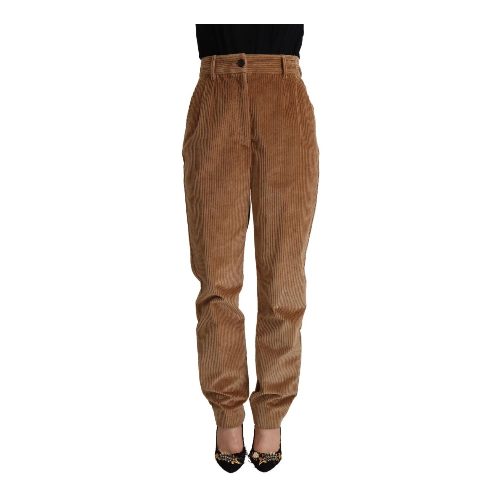 Dolce & Gabbana Women's Brown Slim-Fit Trousers Extra Small