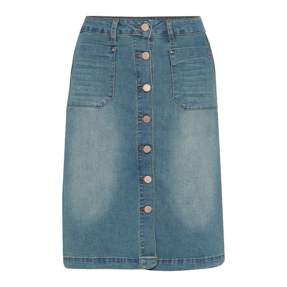 Cream Women's Blue Denim Skirts Extra Small