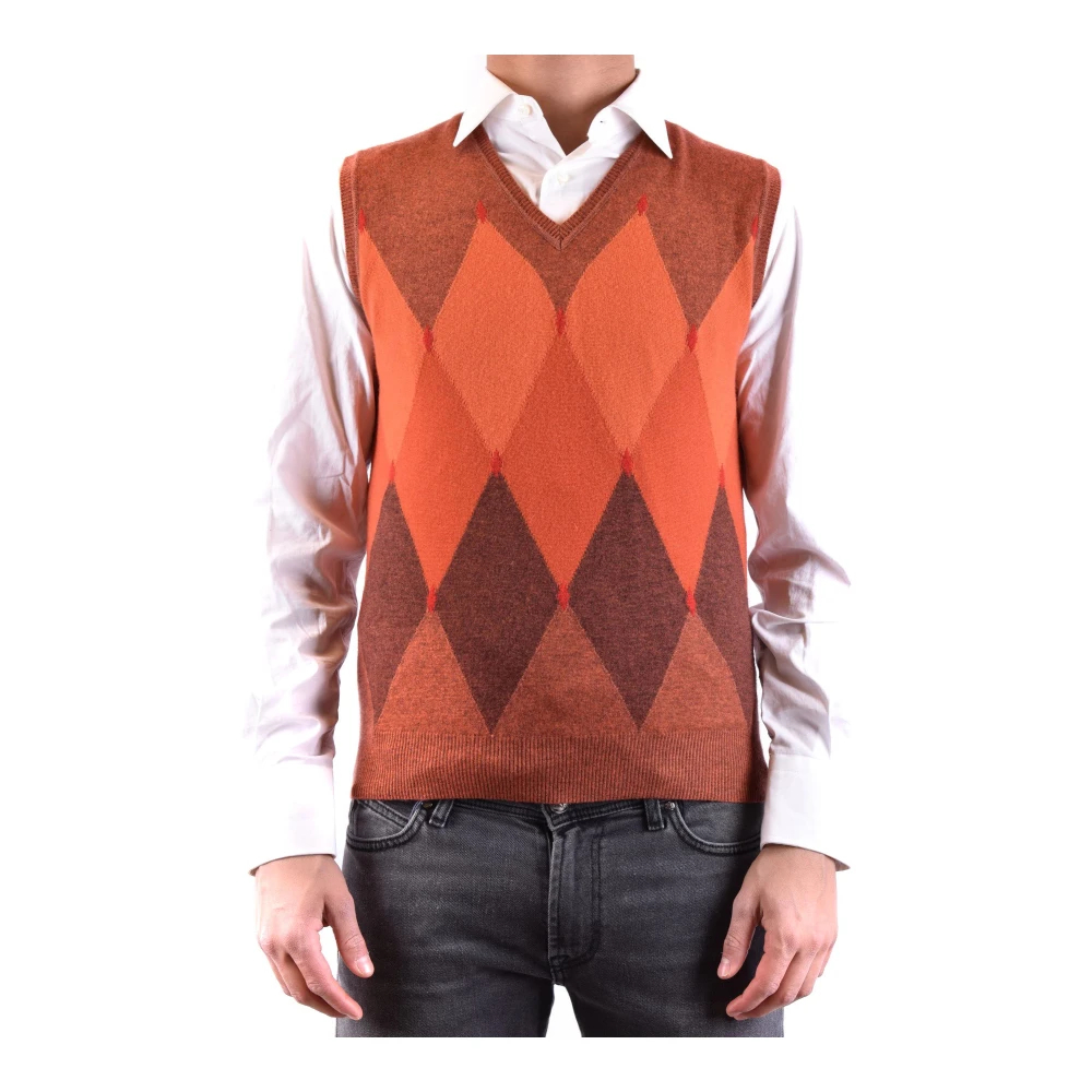 Kangra Men's Orange Sleeveless Knitwear 2XL