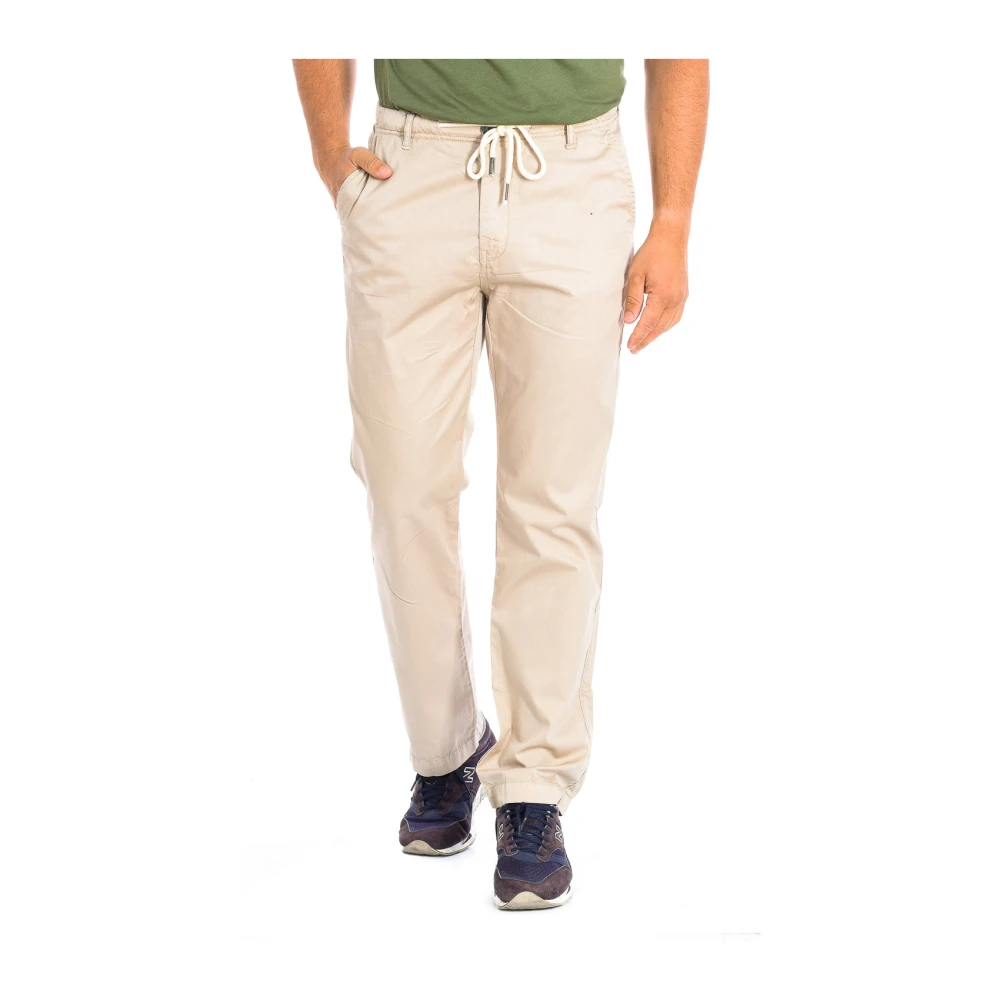 La Martina Men's Beige Slim-Fit Trousers Extra Large