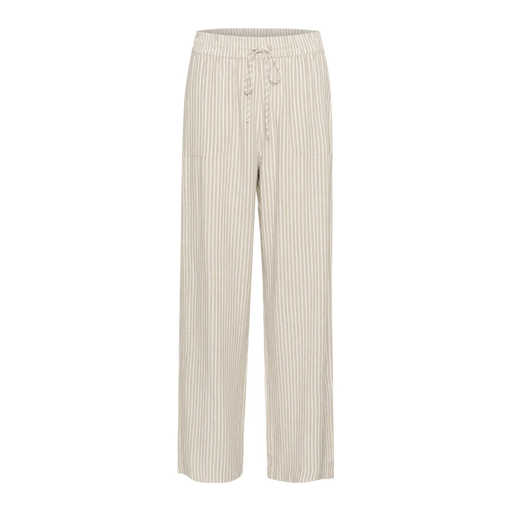 Kaffe Women's Beige Straight Trousers 2XL