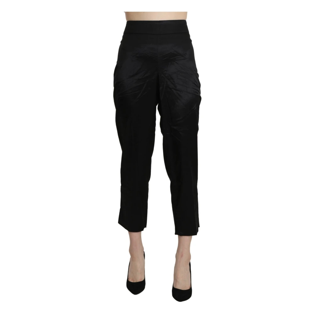 Bencivenga Women's Black Cropped Trousers Large