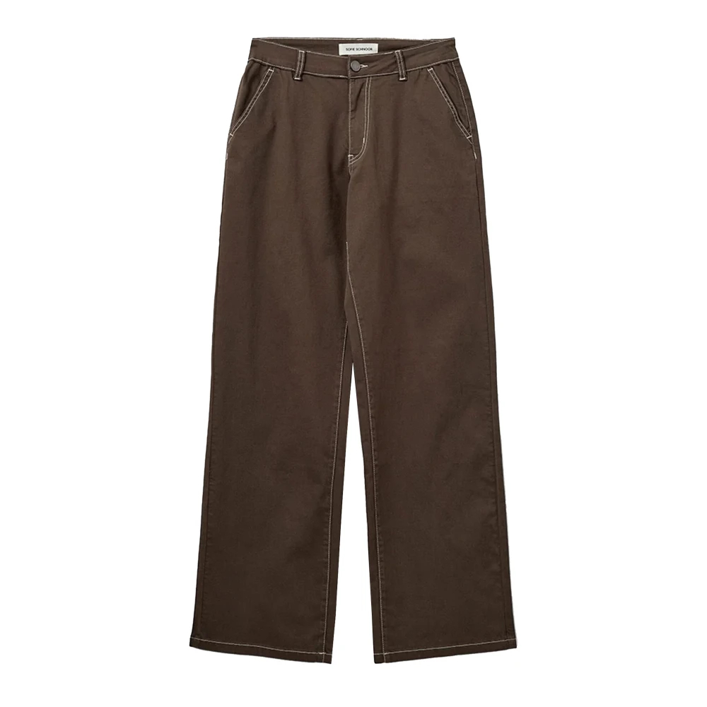 Sofie Schnoor Women's Brown Wide Trousers Small