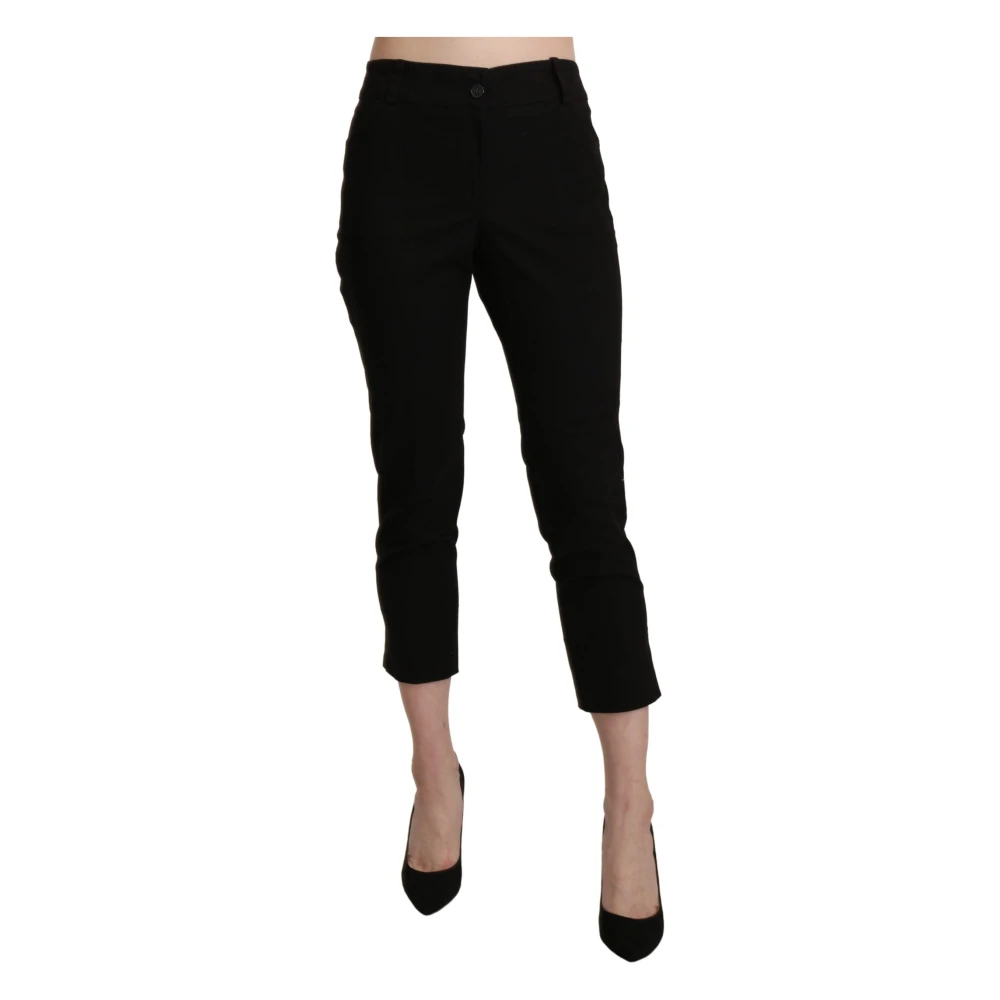 Bencivenga Women's Black Cropped Trousers Medium