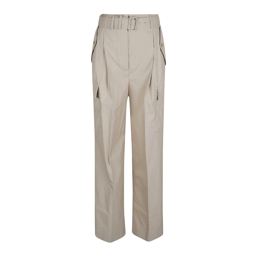 Prada Women's Beige Straight Trousers Extra Small