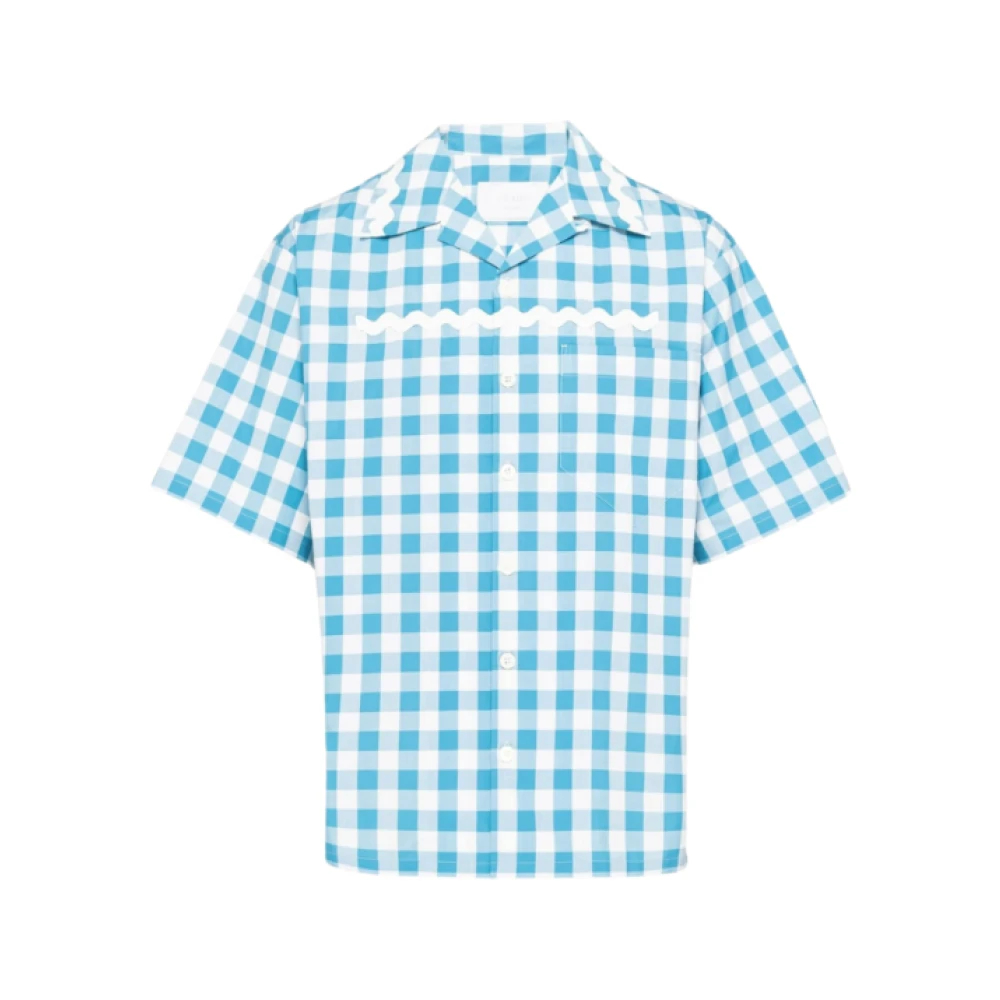 Prada Men's Blue Short Sleeve Shirts Medium