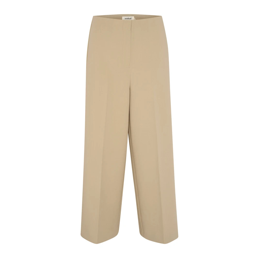 Soaked In Luxury Women's Beige Wide Trousers 2XL