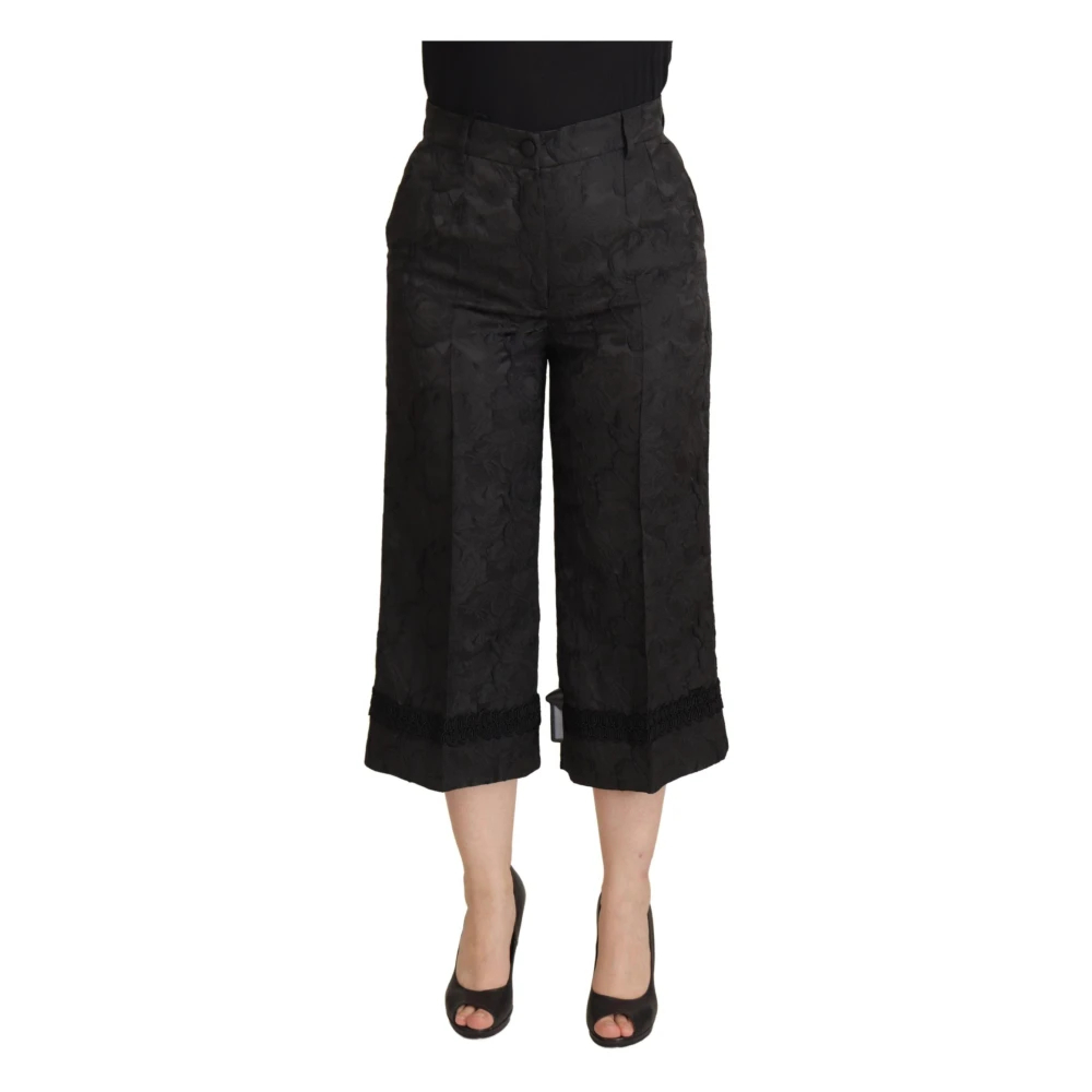 Dolce & Gabbana Women's Black Cropped Trousers 3XS