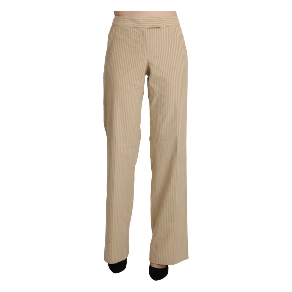 Ermanno Scervino Women's Beige Straight Trousers Medium