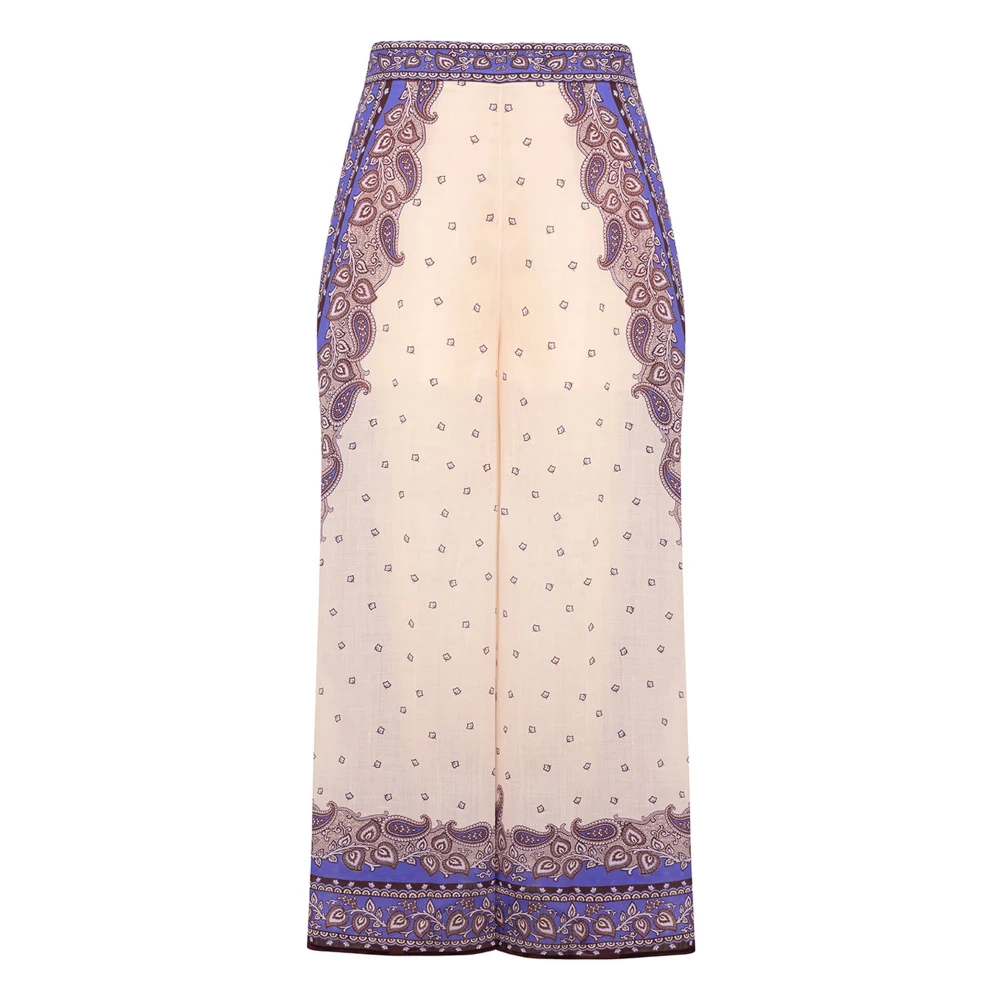 Zimmermann Women's Multicolor Wide Trousers Extra Small