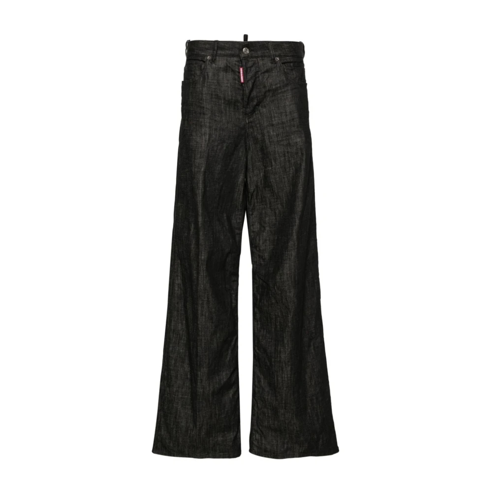 Dsquared2 Women's Black Wide Trousers Small