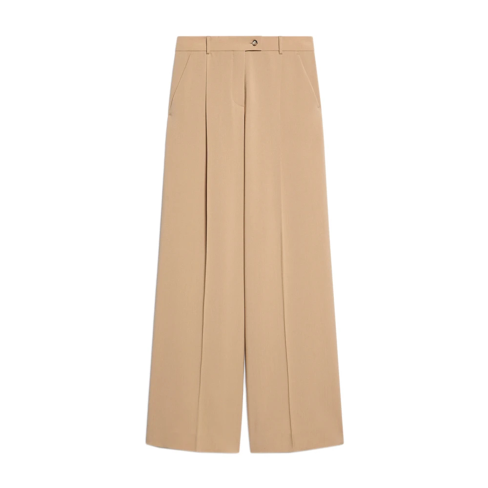 Sportmax Women's Beige Wide Trousers Small