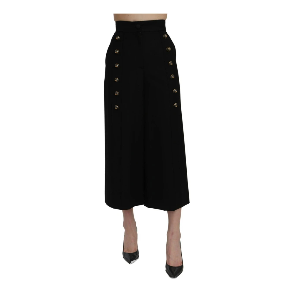 Dolce & Gabbana Women's Black Cropped Trousers 3XS