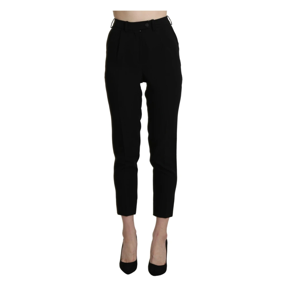 Bencivenga Women's Black Cropped Trousers Extra Small