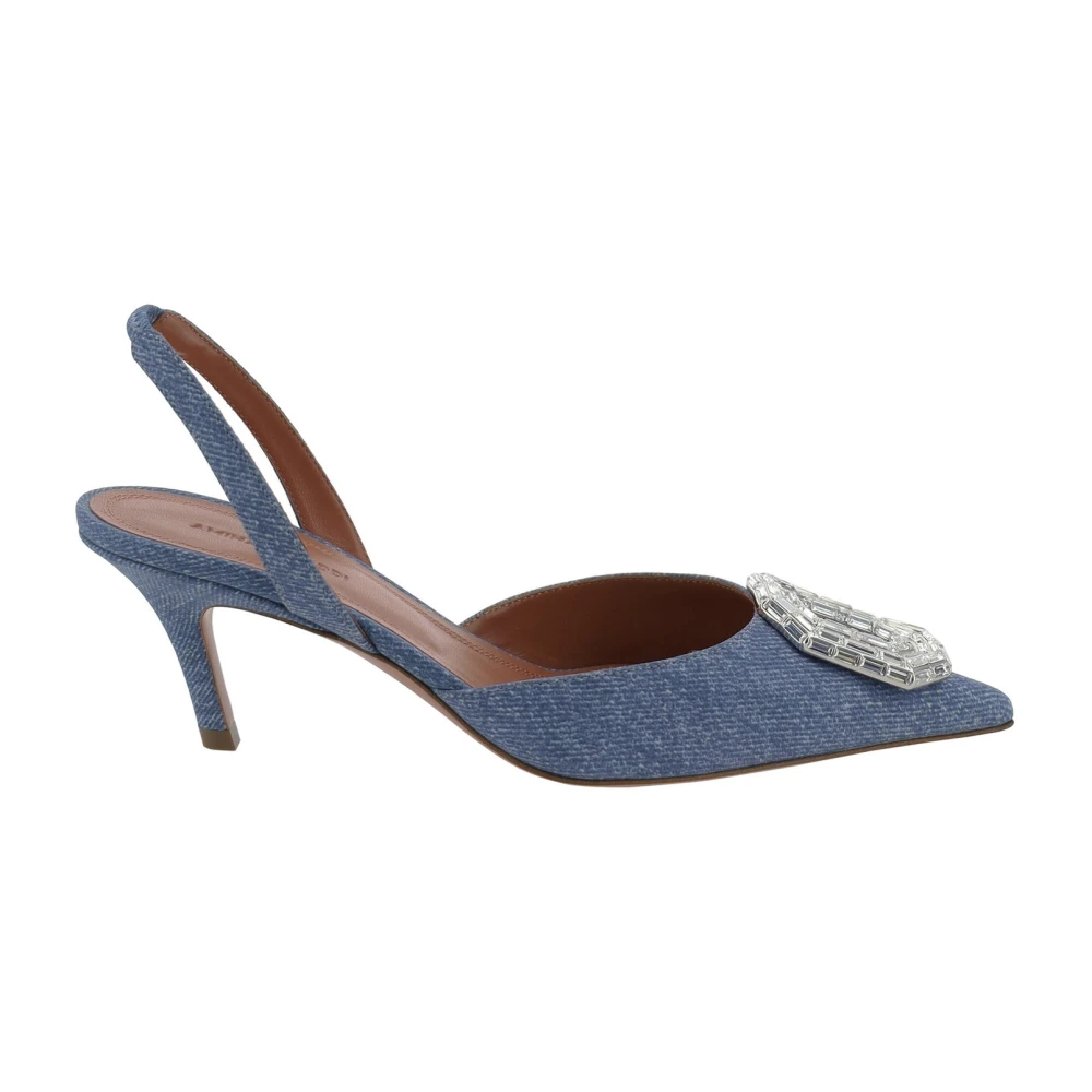 Amina Muaddi Women's Blue Pumps Size 4