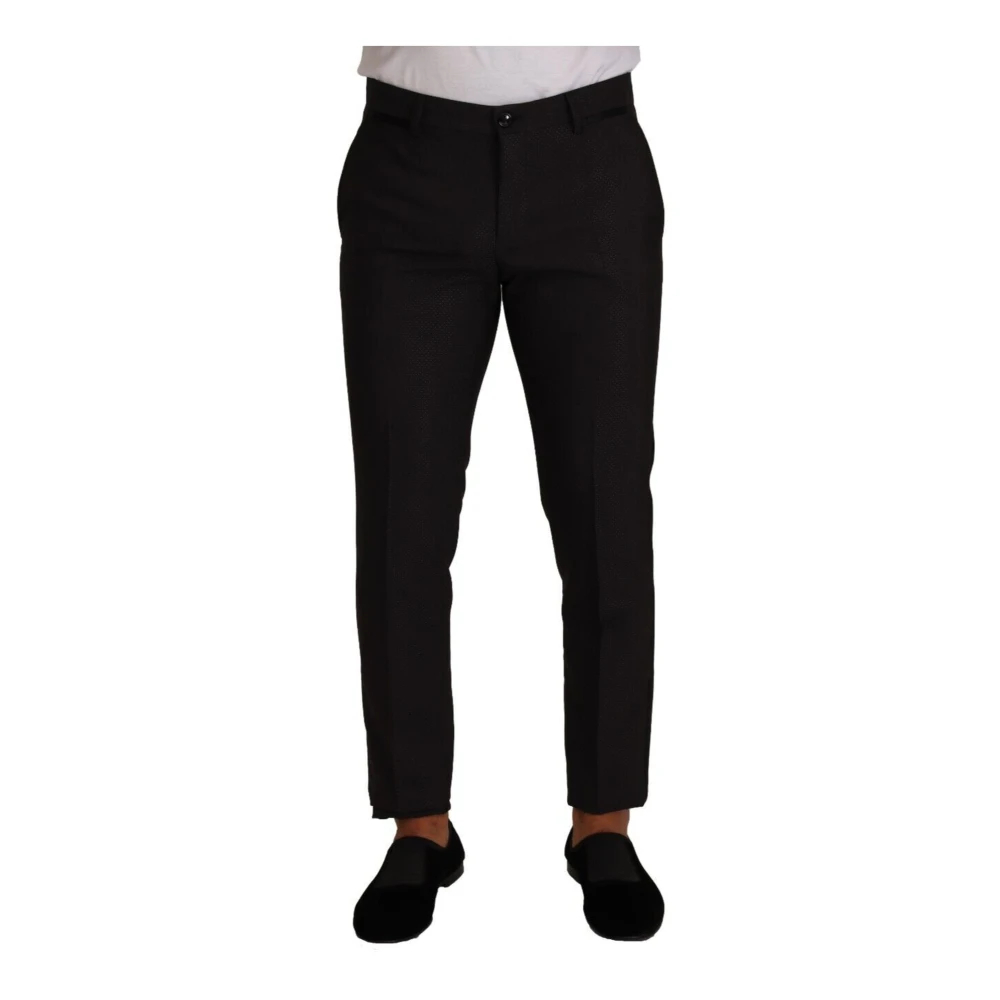 Dolce & Gabbana Men's Black Slim-Fit Trousers Medium