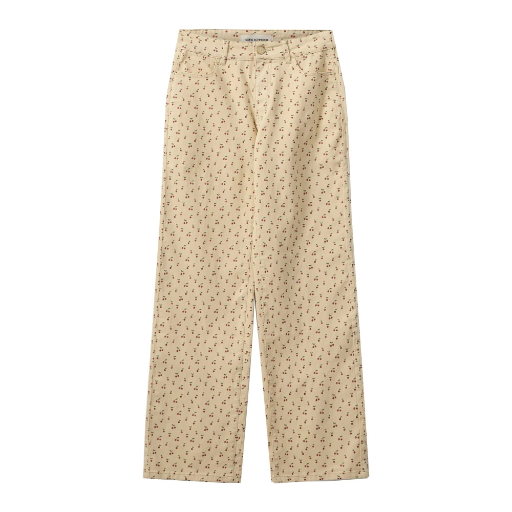 Sofie Schnoor Women's Beige Wide Trousers Large