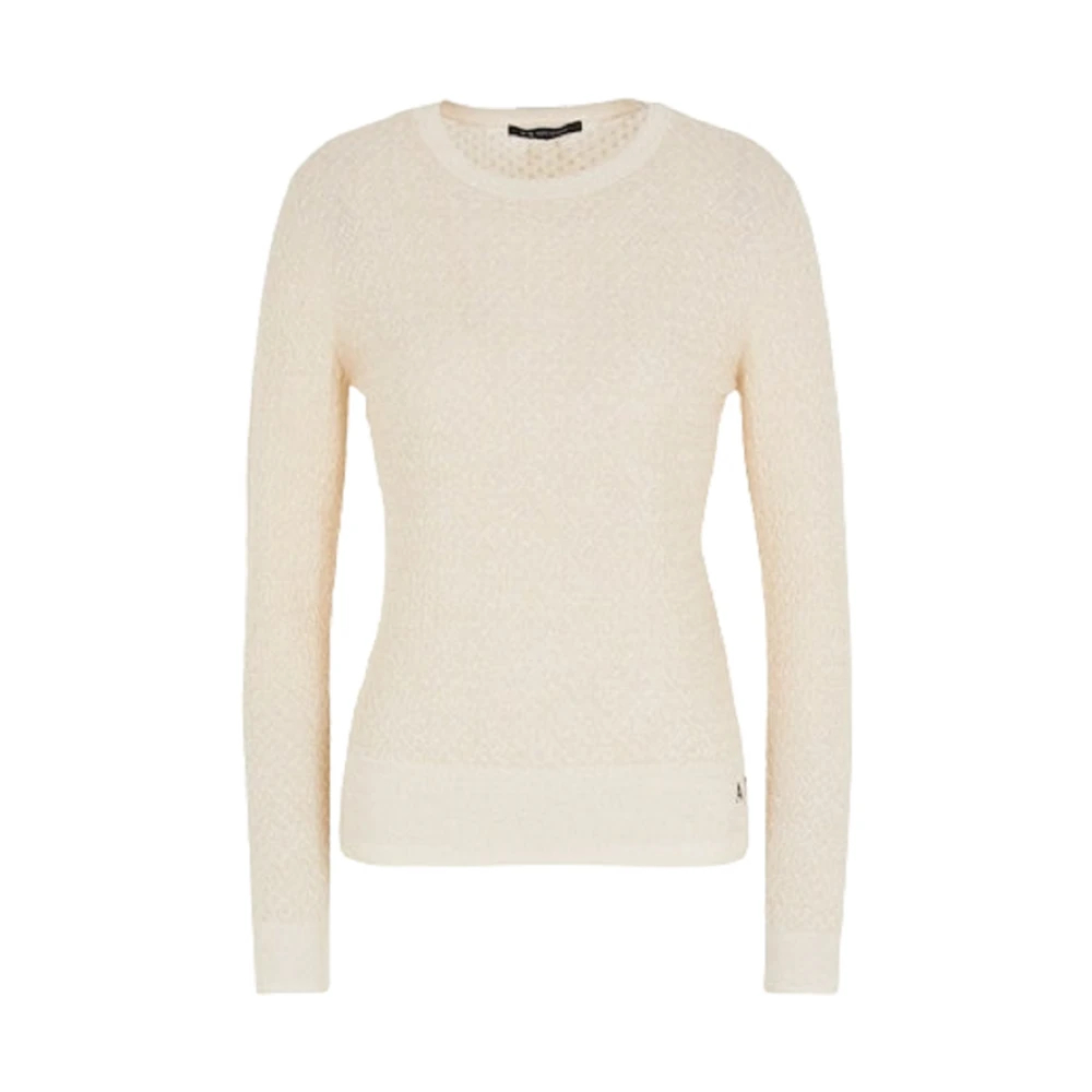 Armani Exchange Women's Beige Round-Neck Knitwear Extra Small