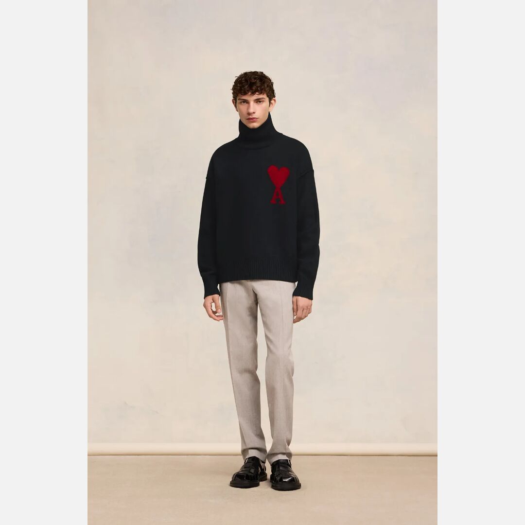 Red Ami de Coeur Sweater Black Unisex - XL - AMI Paris