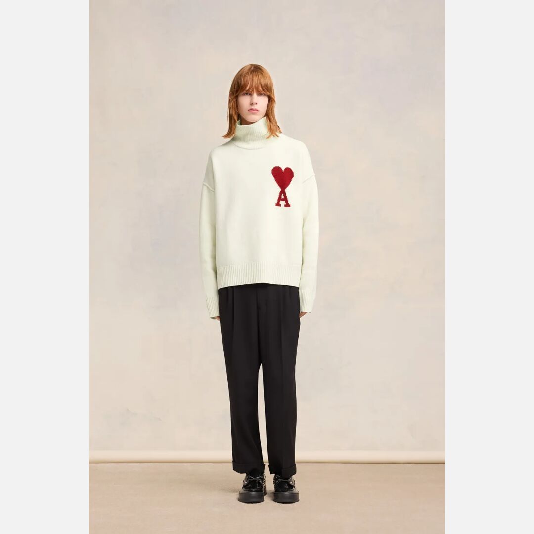 Red Ami de Coeur Sweater White Unisex - XS - AMI Paris